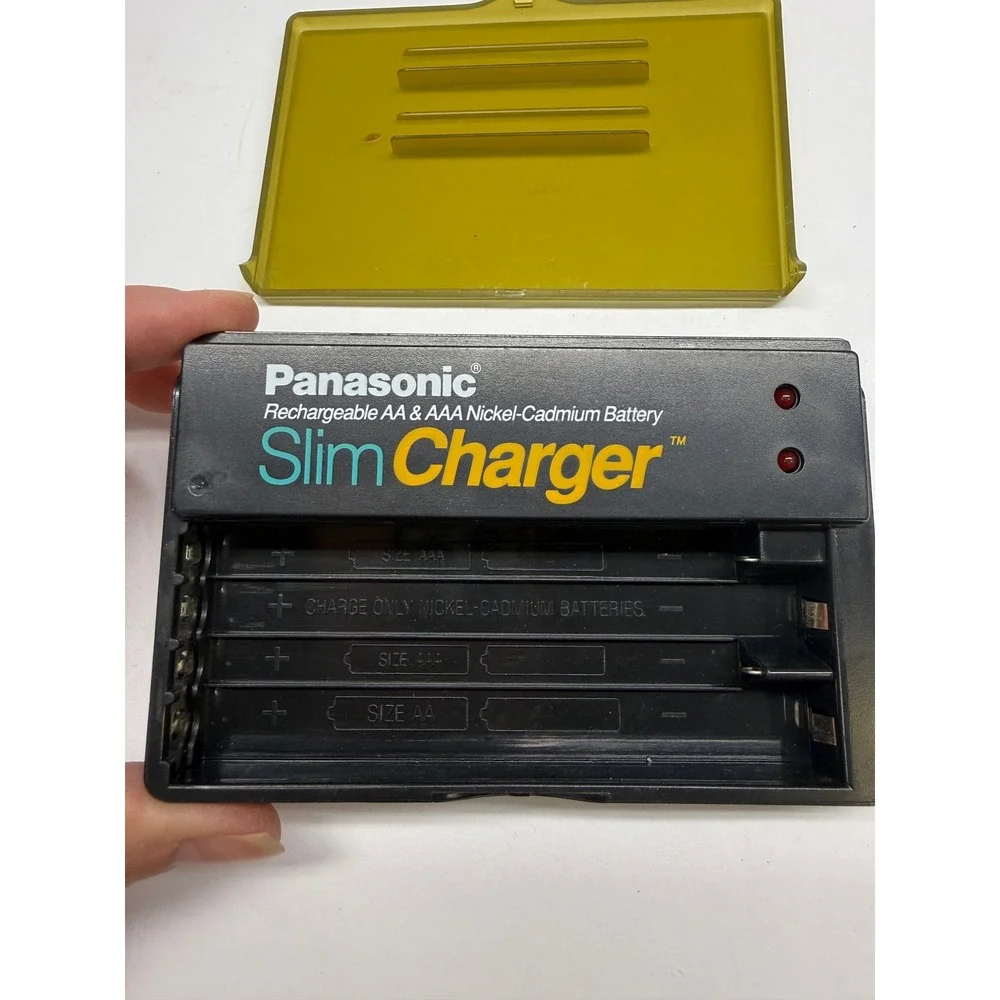 Panasonic Slim Charger BQ-34C Vintage Ni-Cd Battery Charger AA AAA Green Cover